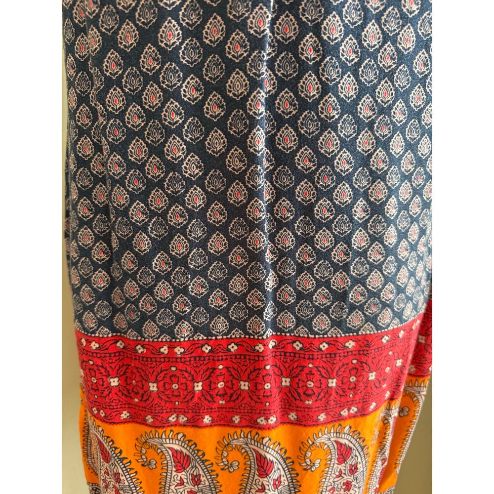 Beach Lunch Lounge Boho Tassel Border Print Dress Size M Cruise Resort Summer - Picture 8 of 9